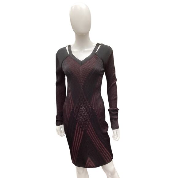 NWT Roberto Cavalli Women’s Dress Size M/ L Funky Back Cutout Black & Wine Color - Picture 1 of 6